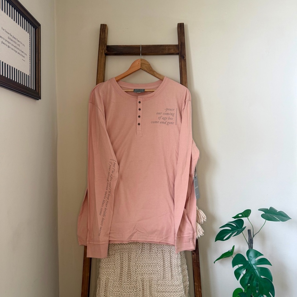 Official Taylor Swift peace Pink Long Sleeve Henley - MD